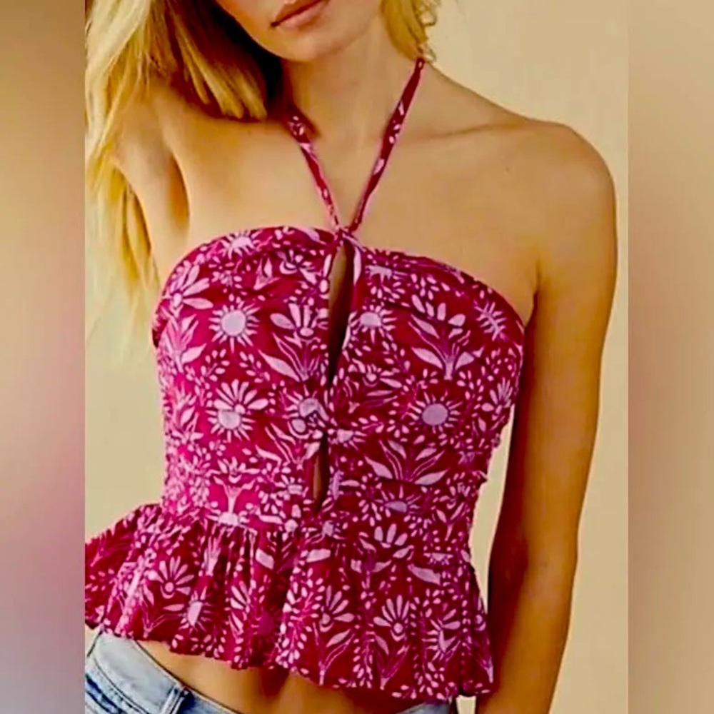 Free People Dandelion Halter Top - Magenta